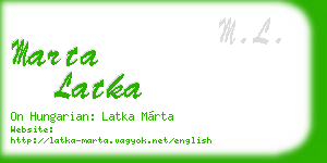 marta latka business card